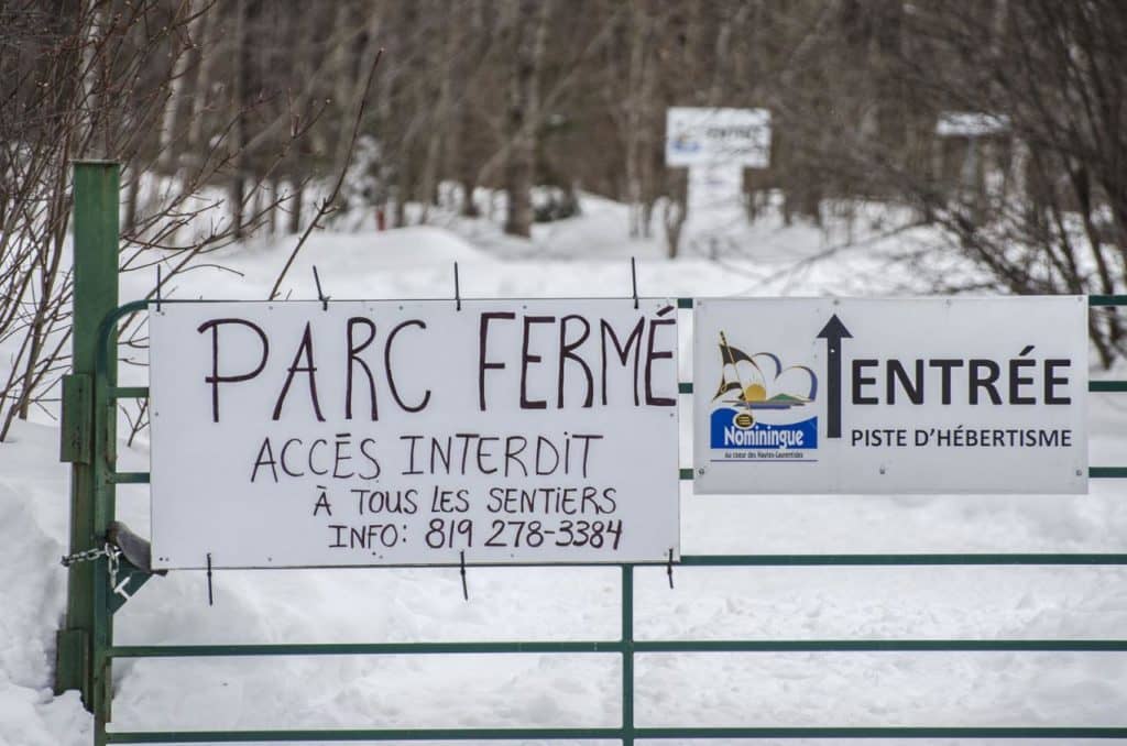 Nominingue ferme temporairement un parc