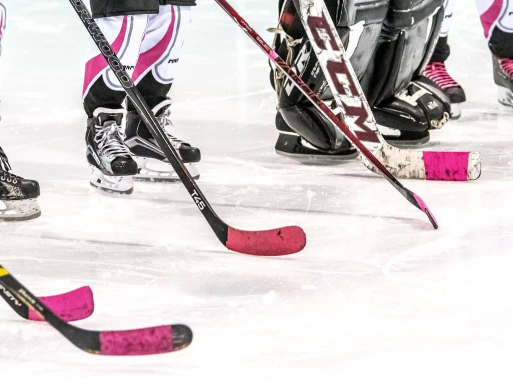 Les Palettes Roses jouent au hockey pour la maison La Traversée