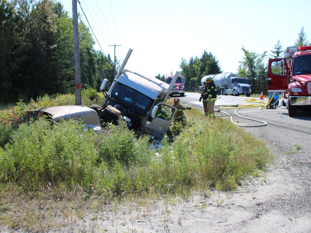 Sortie de route sur la 117 à Nominingue